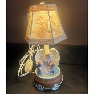 Lithophane Angel Lamp Music Box Resin Plastic Vintage 50s Collectible 11" Kids